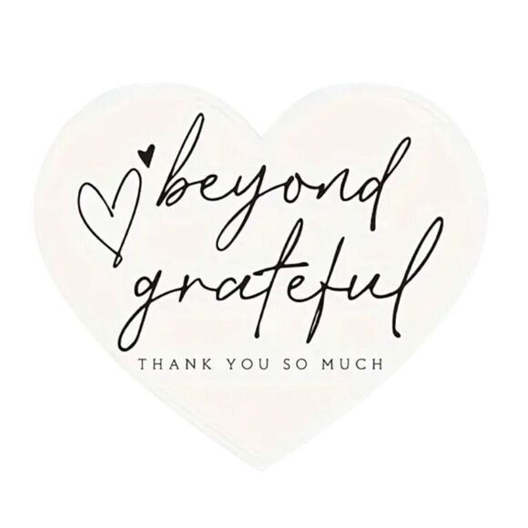 50pc heart shape beyond grateful Card - Picture 1 of 1